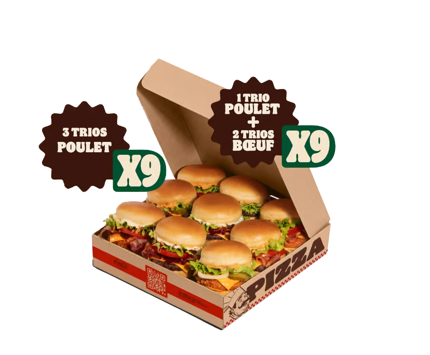 Existe en Poulet X9 ou 2 Trio Boeuf + 1 Trio Poulet